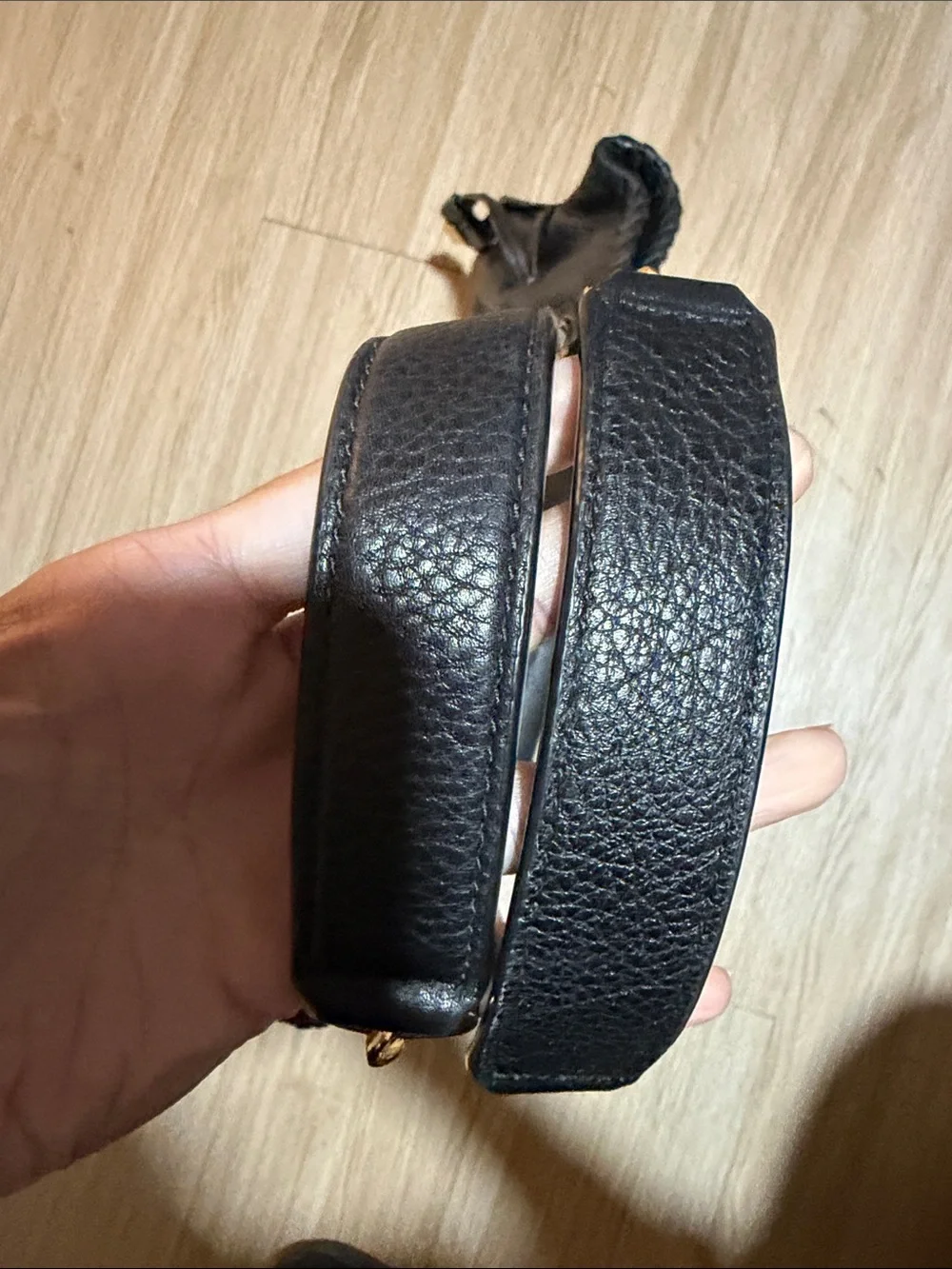Tory Burch Black Pebbled Leather Chain-Handle Shoulder Bag